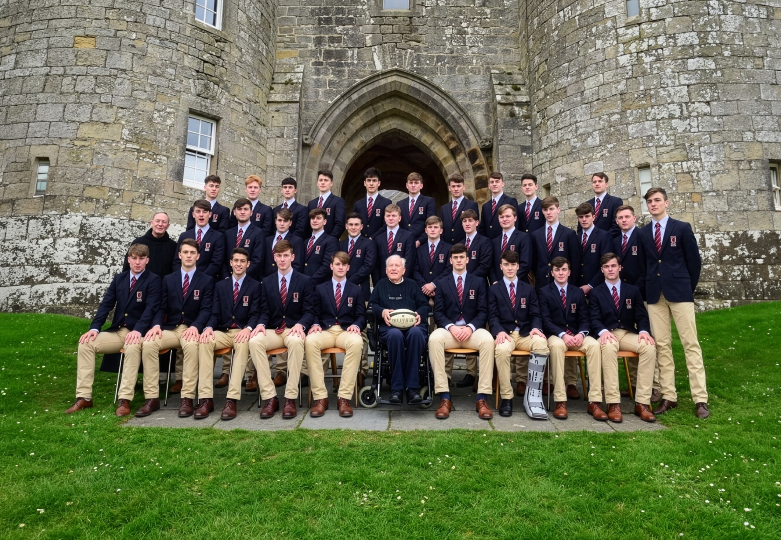 Glenstal Abbey Senior Schools Rugby Team in Jim Markey blazers