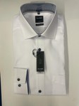 OLYMP | White modern fit contrast buttons  formal shirt