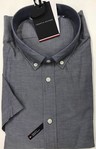 TOMMY HILFIGER | Grey short sleeved shirt with button down collar - Available in 3XL, 4XL  only