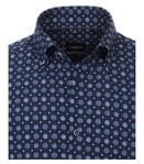 VENTI | Navy check modern fit long sleeved shirt with 100% cotton-