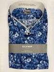 OLYMP | Blue floral  comfort fit 100% cotton