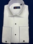Zazzi | White long sleeved modern fit  formal dress shirt 100% cotton
