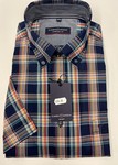 CASA MODA | Navy check comfort fit shirt button down collar 100% cotton