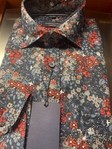 Navy and Red Floral Design Shirt